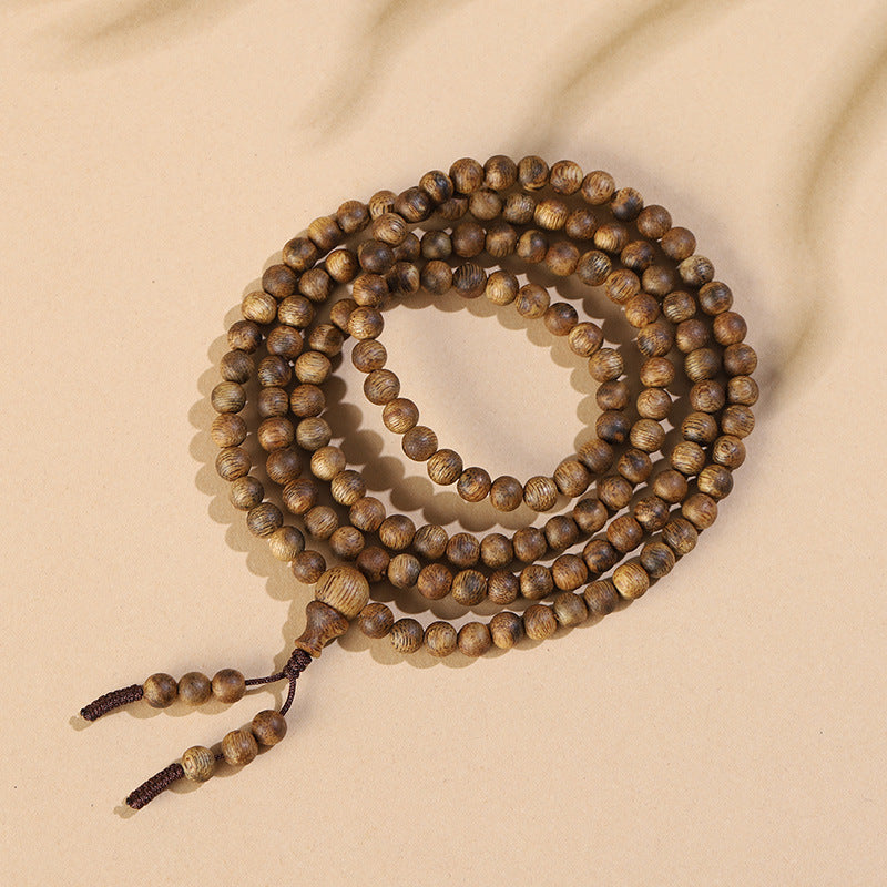 Zenflowing Natural Hainan Kyara High-Oil Agarwood 108 Beads Bracelet