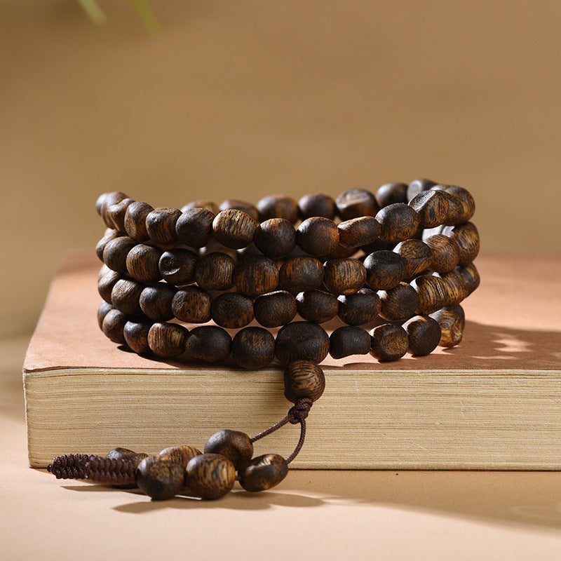 Zenflowing Natural Hainan Kyara Agarwood Scar Bead Bracelet