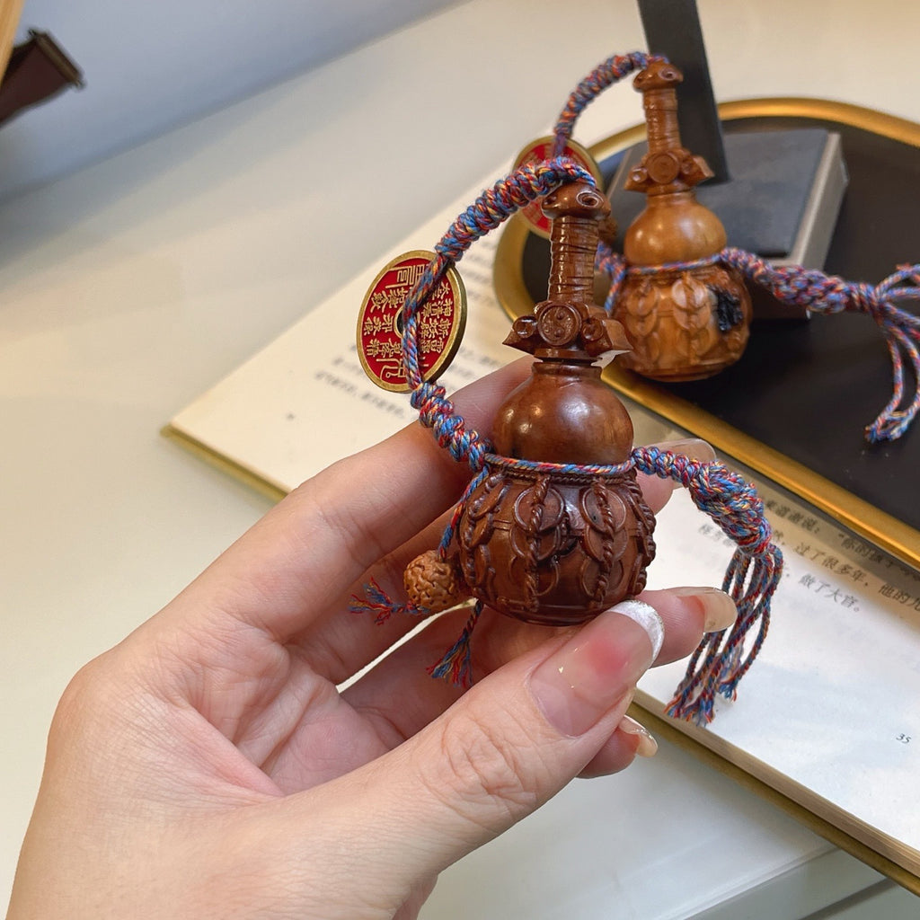 Zenflowing Thunder Wood "Wealth Around Waist" Gourd Pendant