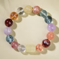 Natural Multi-Treasure Crystal Bracelet – Yellow Tower, Pink & Purple Quartz Beads
