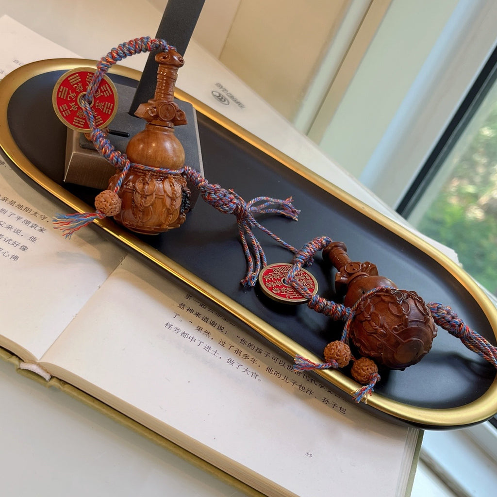 Zenflowing Thunder Wood "Wealth Around Waist" Gourd Pendant