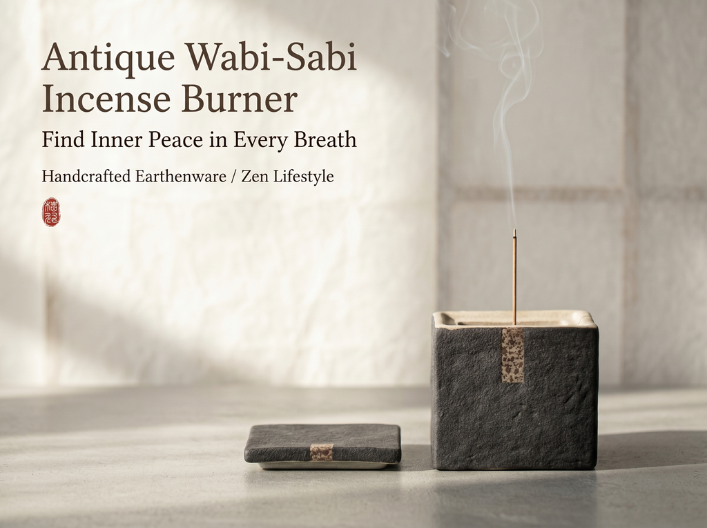 Zenflowing Antique Wabi-Sabi Earthenware Incense Burner