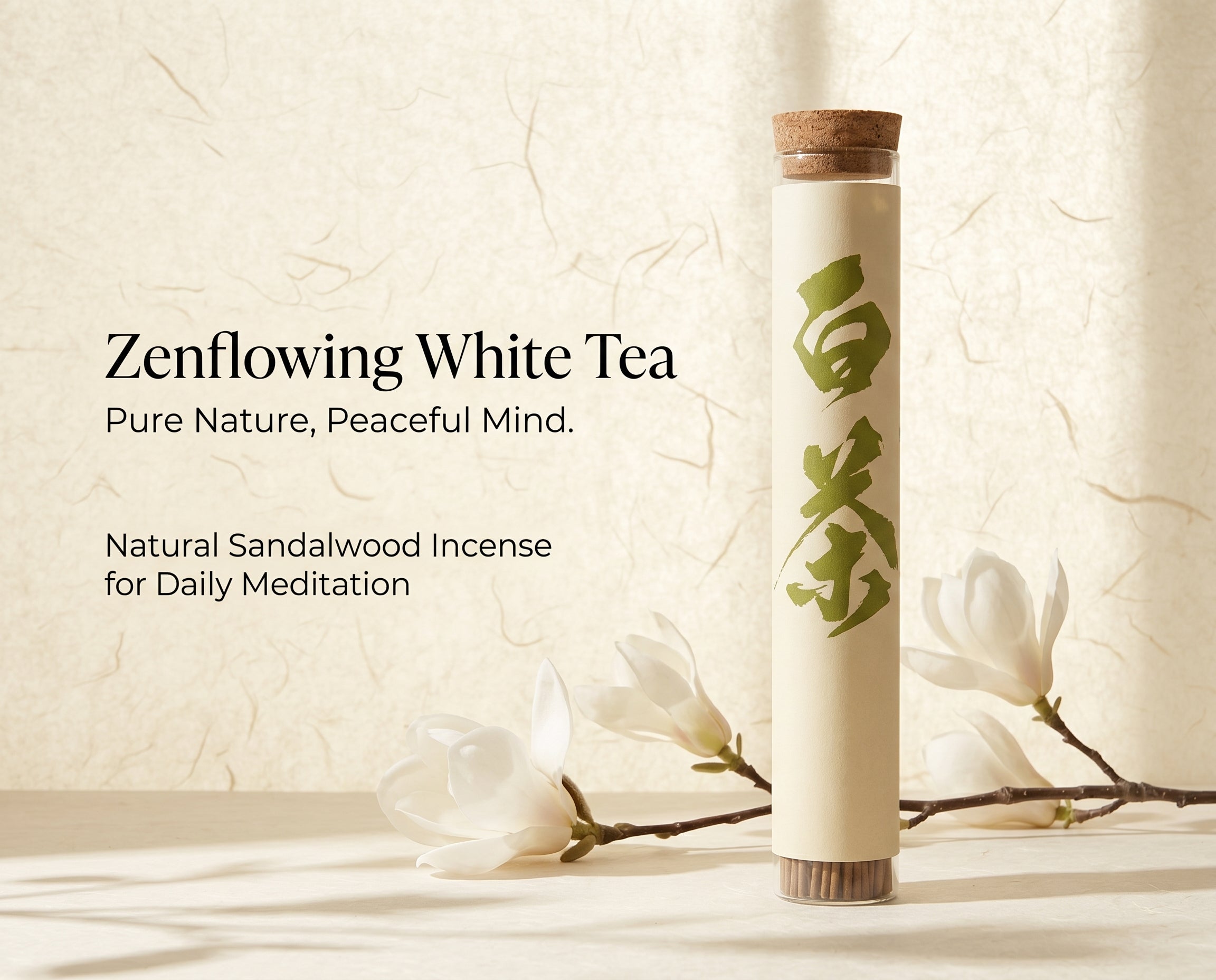 Zenflowing Promotes Deep Relaxation White Tea Sandalwood Incense Sticks