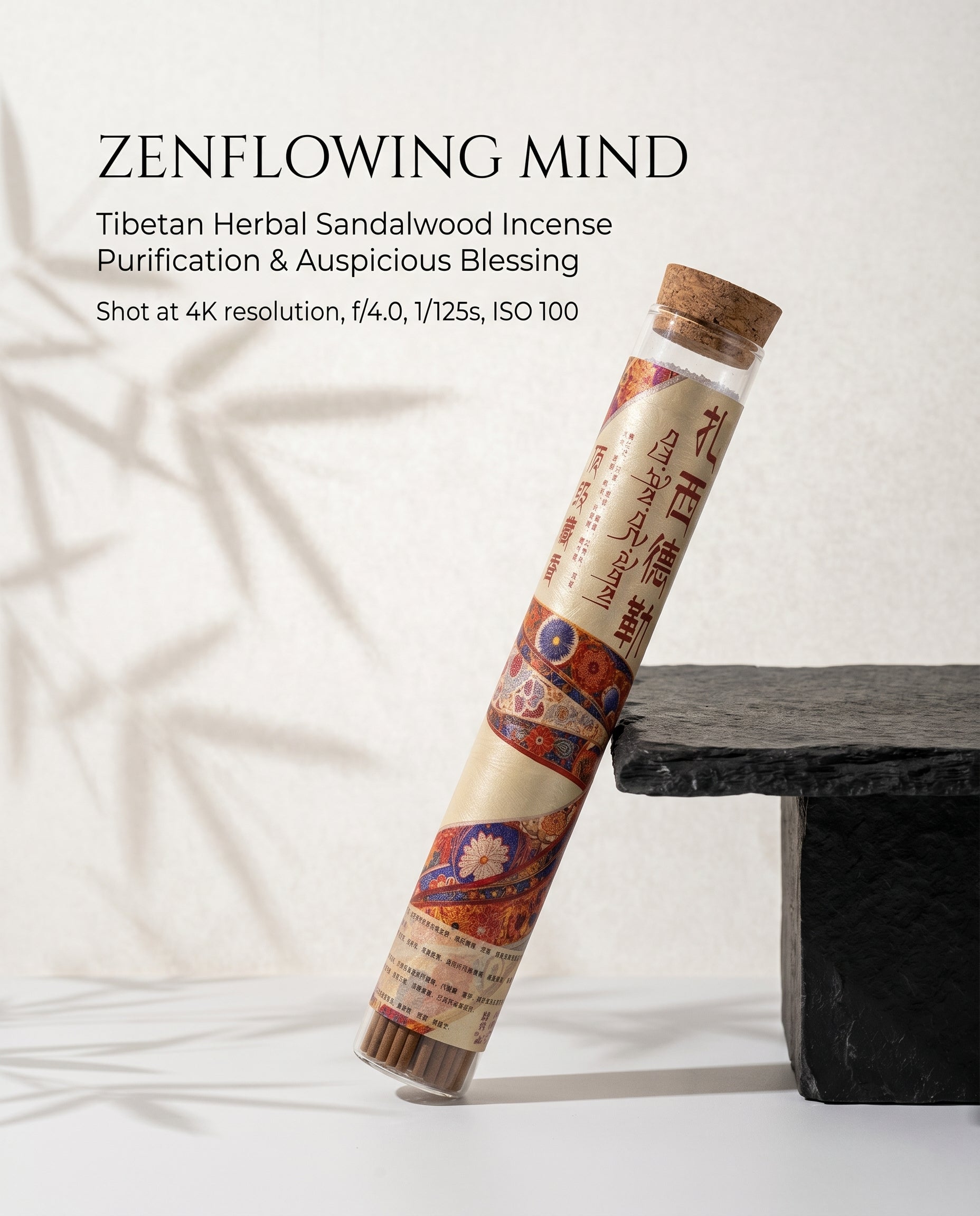 Zenflowing Mind Cultivation & Energy Purification Tashi Delek Tibetan Herbal Sandalwood Incense Stick