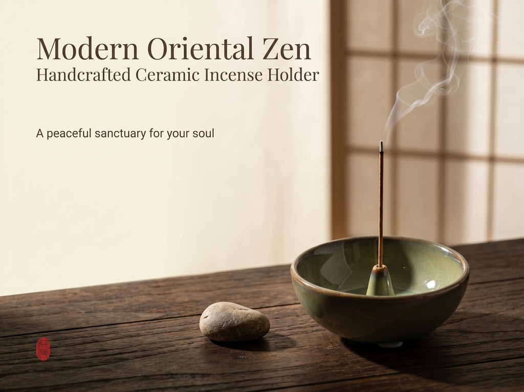 Zenflowing Modern Oriental Ceramic Incense Holder
