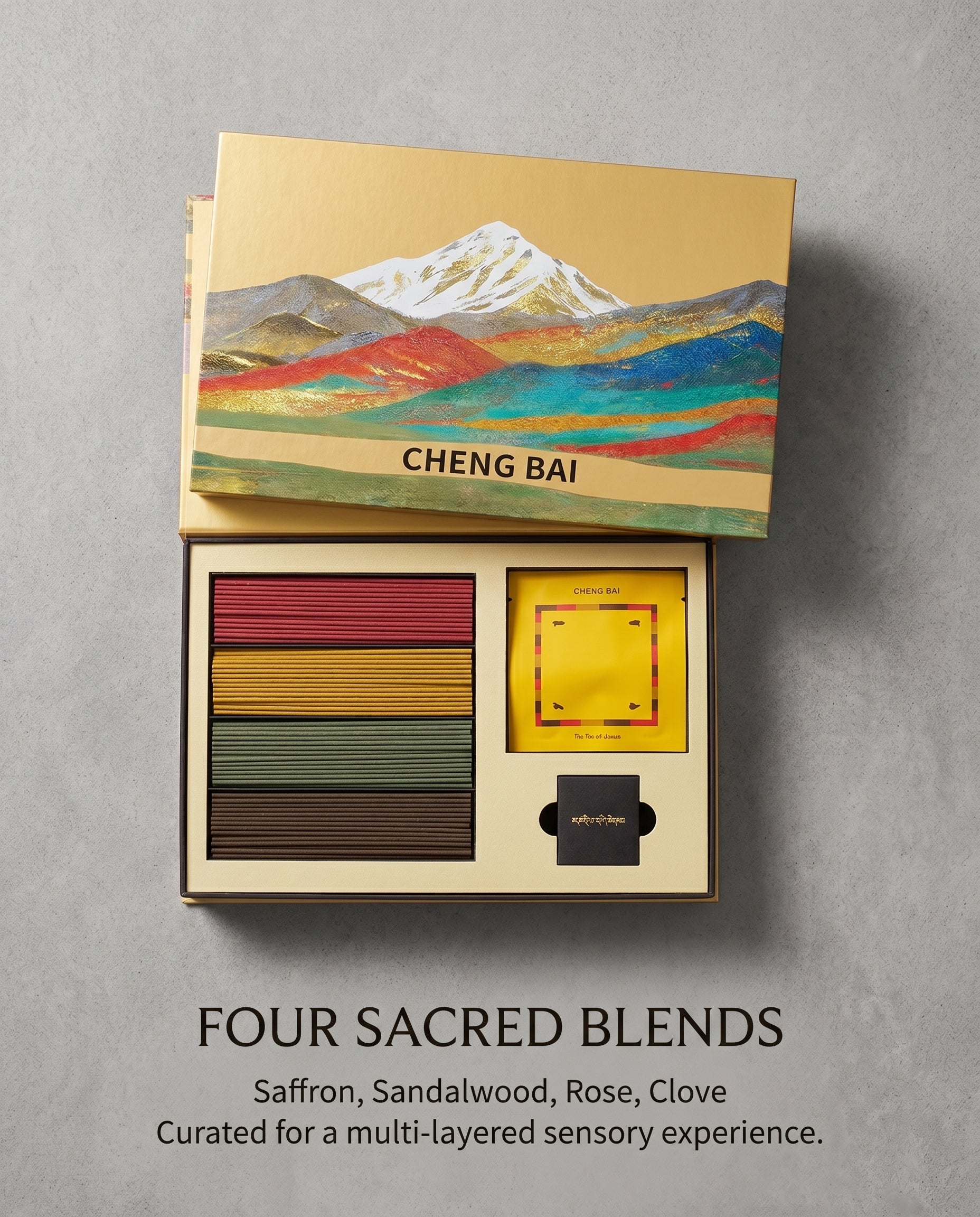 Zenflowing Enhances Meditation Tibetan Four-Blend Herbal Incense Gift Set