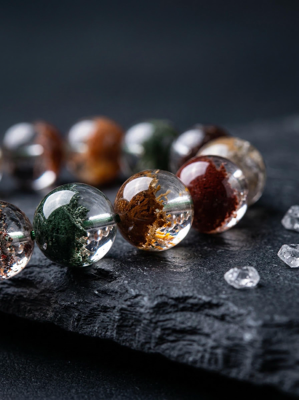 Zenflowing Natural Five Elements Phantom Crystal Bracelet – Four Seasons Harmony