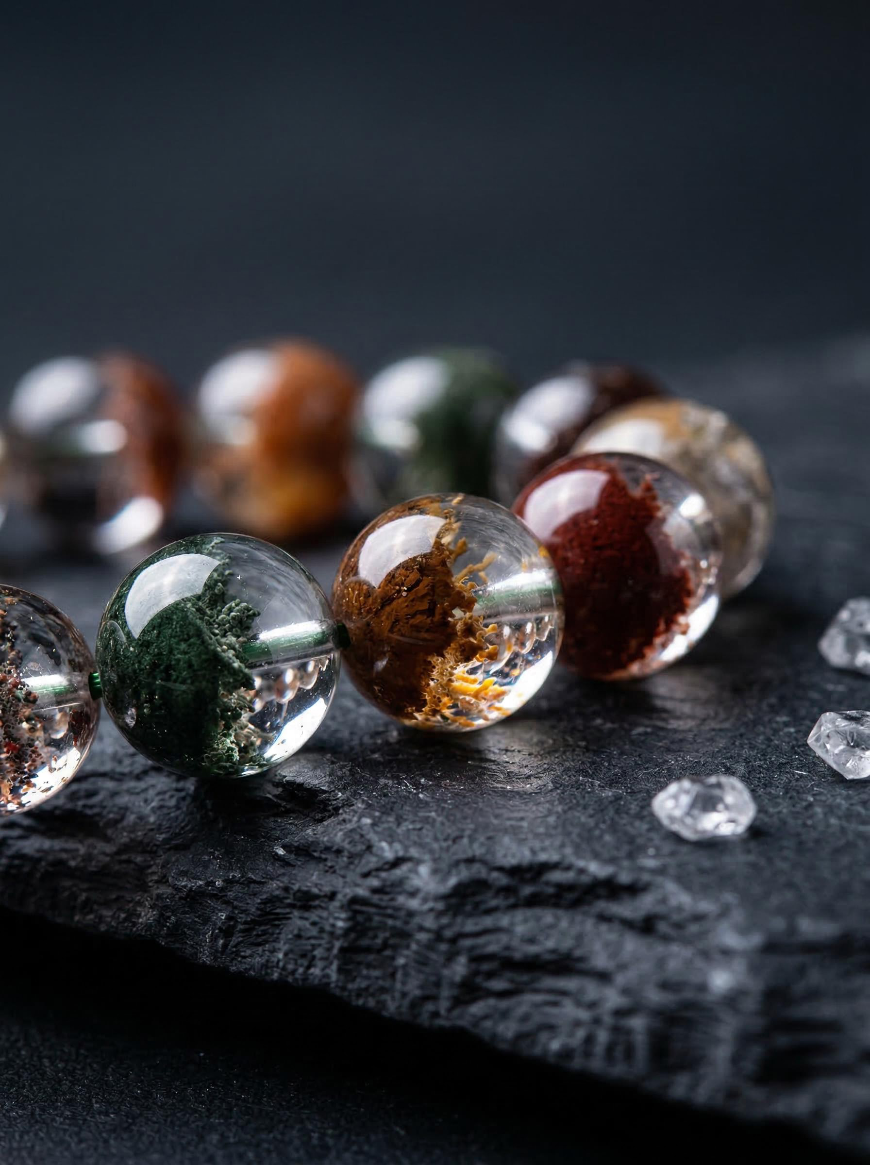 Zenflowing Natural Five Elements Phantom Crystal Bracelet – Four Seasons Harmony