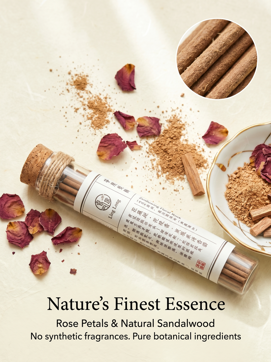 Zenflowing Promotes Restful Sleep Floral Musk Sandalwood Incense Sticks