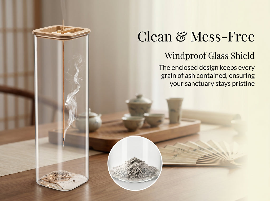 Zenflowing Transparent Glass Inverted Incense Burner