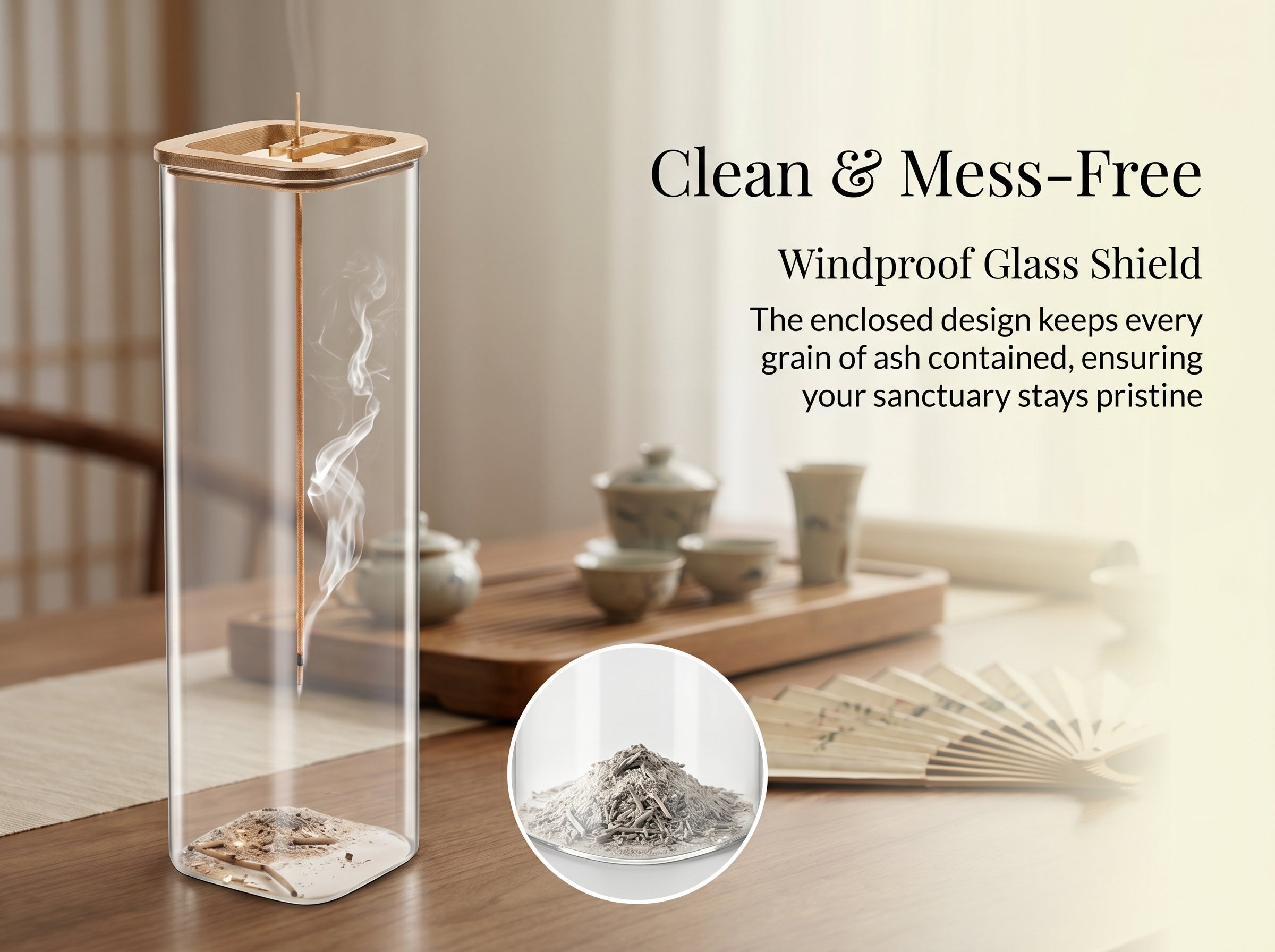 Zenflowing Transparent Glass Inverted Incense Burner