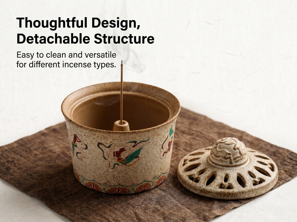 Zenflowing Dunhuang Flying Apsaras Ceramic Incense Burner
