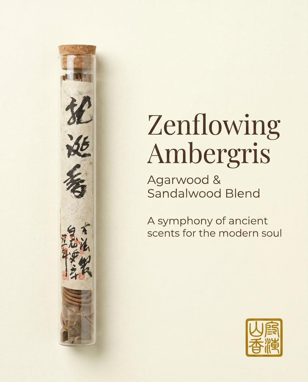 Zenflowing Enhances Deep Relaxation Ambergris Agarwood Sandalwood Incense Sticks