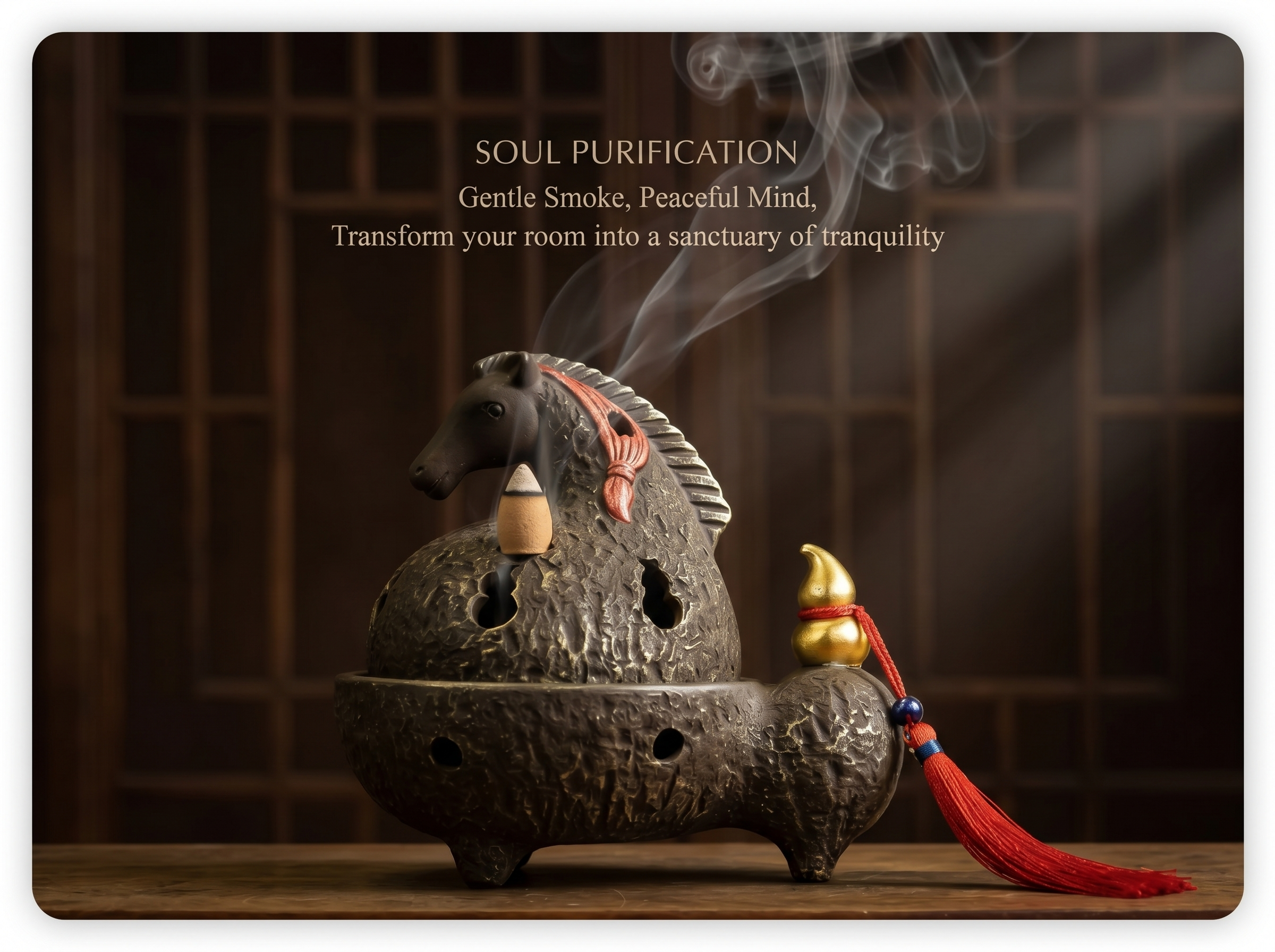 Zenflowing Horse of Fortune Ceramic Incense Burner