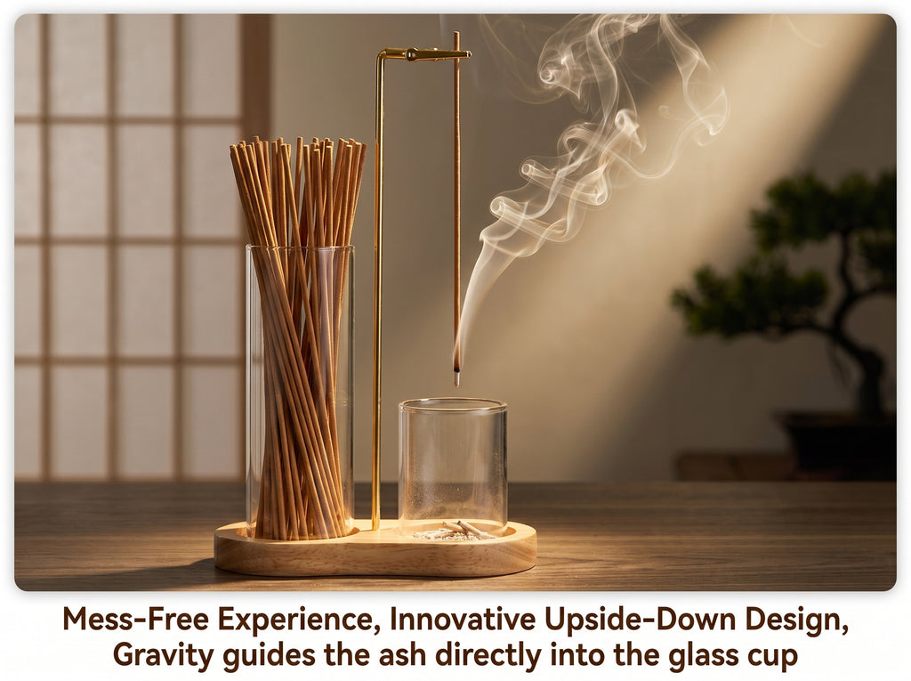 Zenflowing Multi-Function Wood & Glass Incense Burner