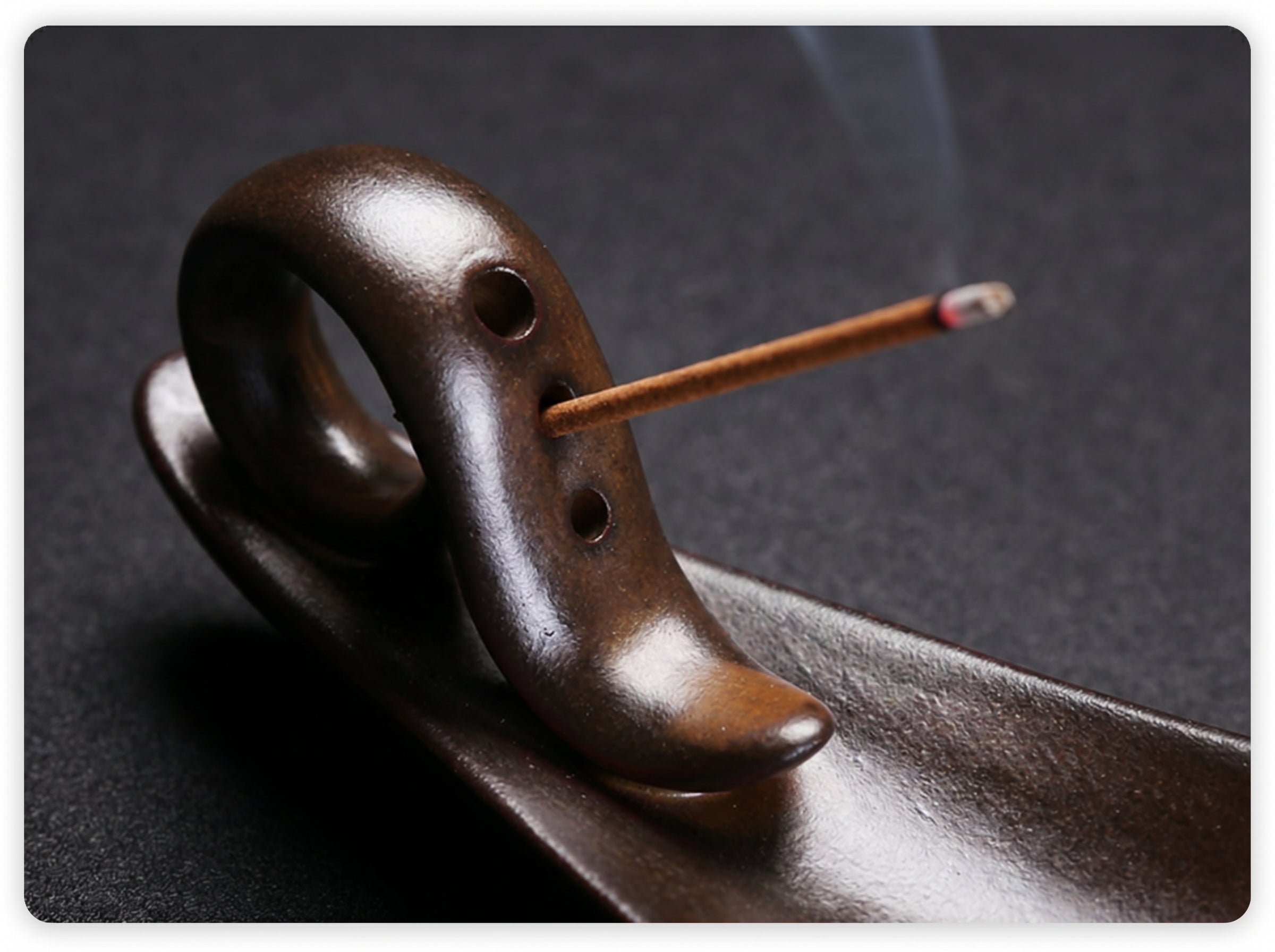 Zenflowing Taoist Serenity Boat Ceramic Incense Holder
