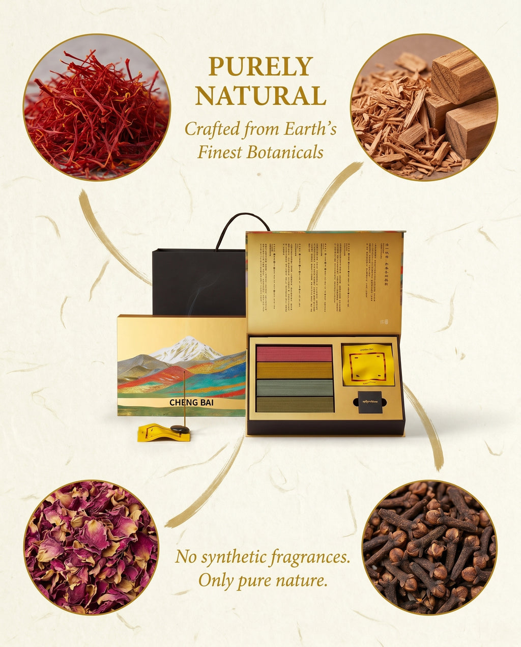 Zenflowing Enhances Meditation Tibetan Four-Blend Herbal Incense Gift Set