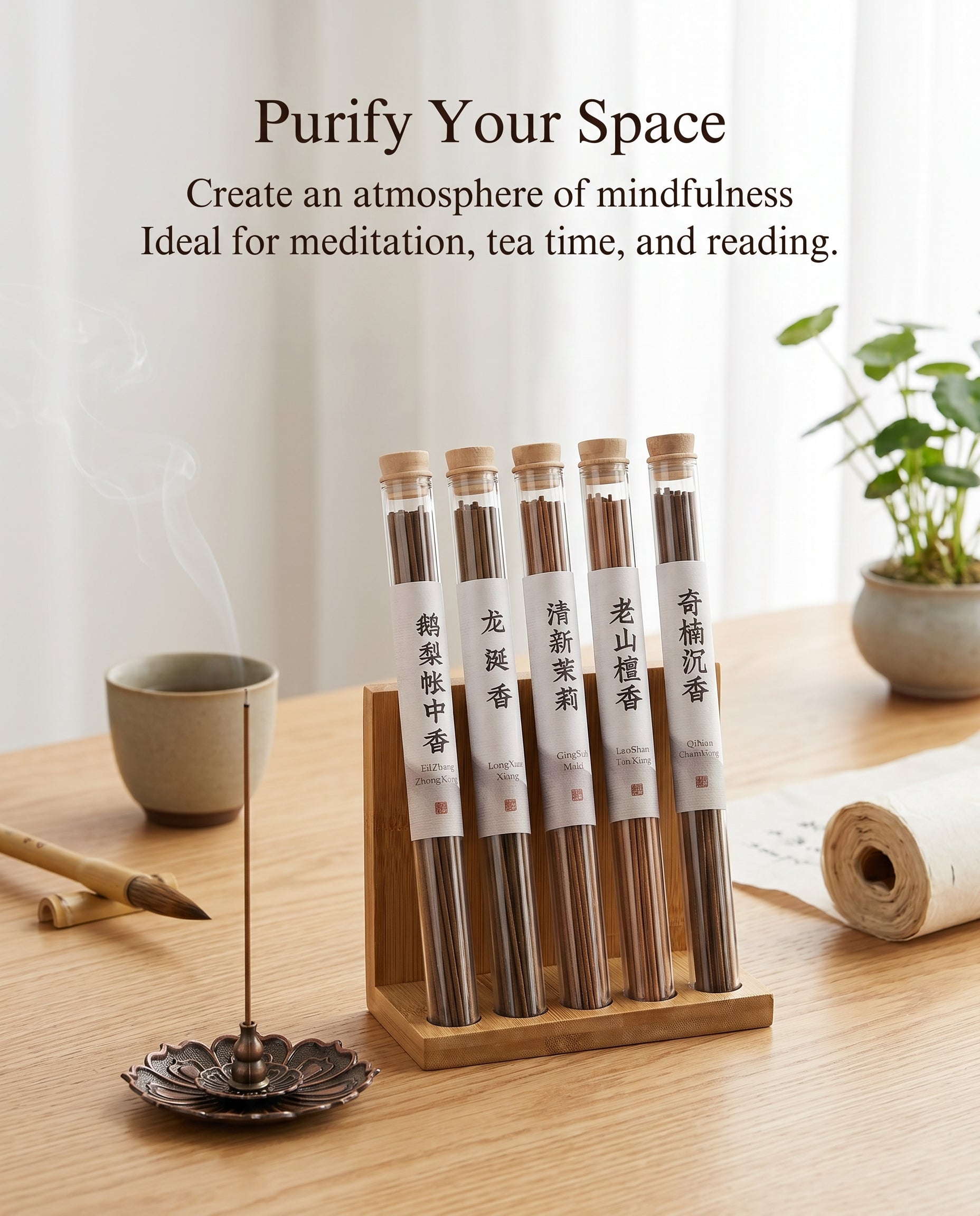 Zenflowing Promotes Restful Sleep Five-Blend Floral Incense Gift Set