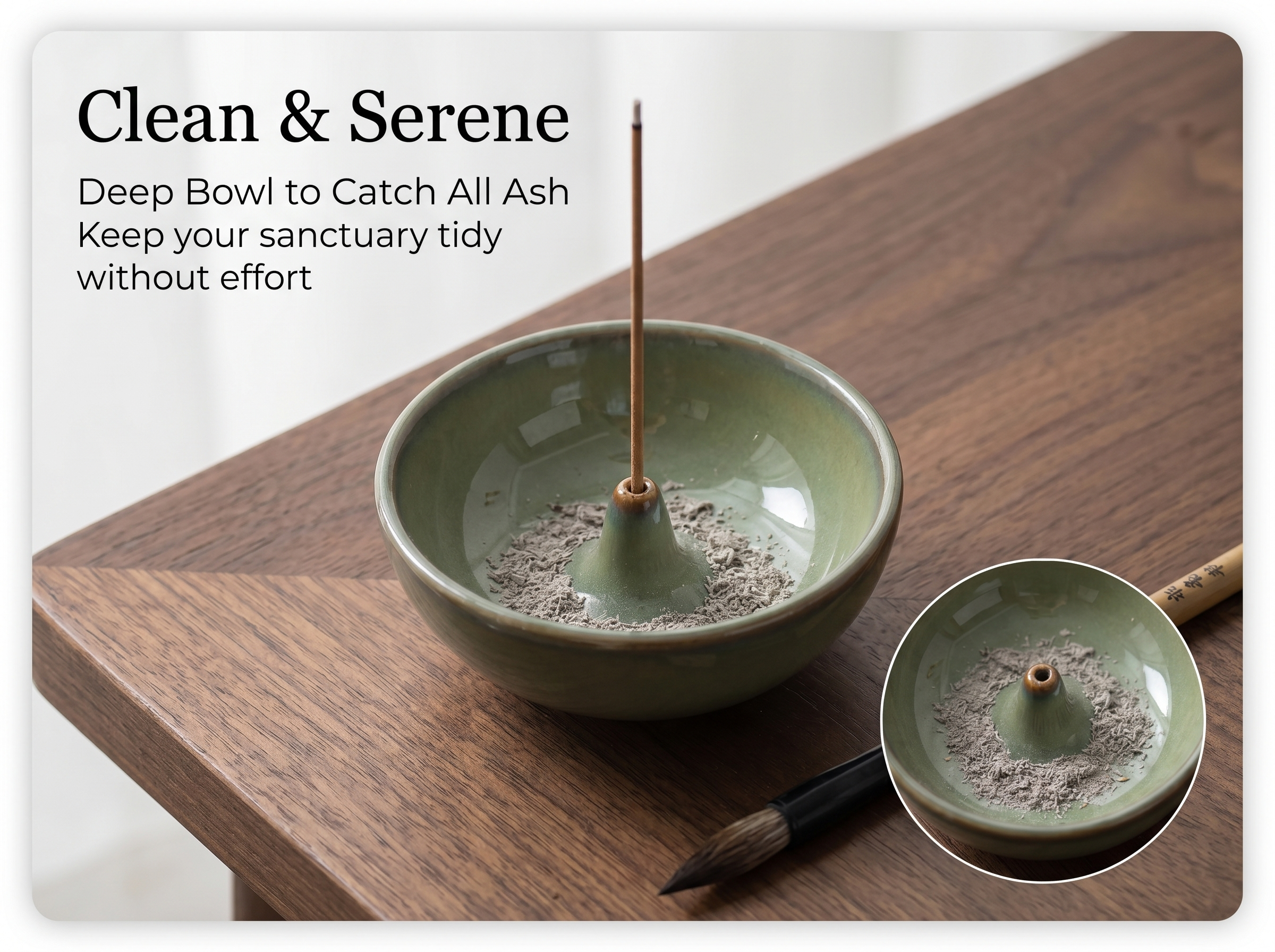Zenflowing Modern Oriental Ceramic Incense Holder