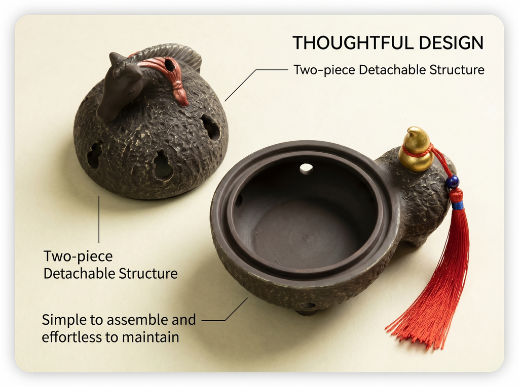 Zenflowing Horse of Fortune Ceramic Incense Burner