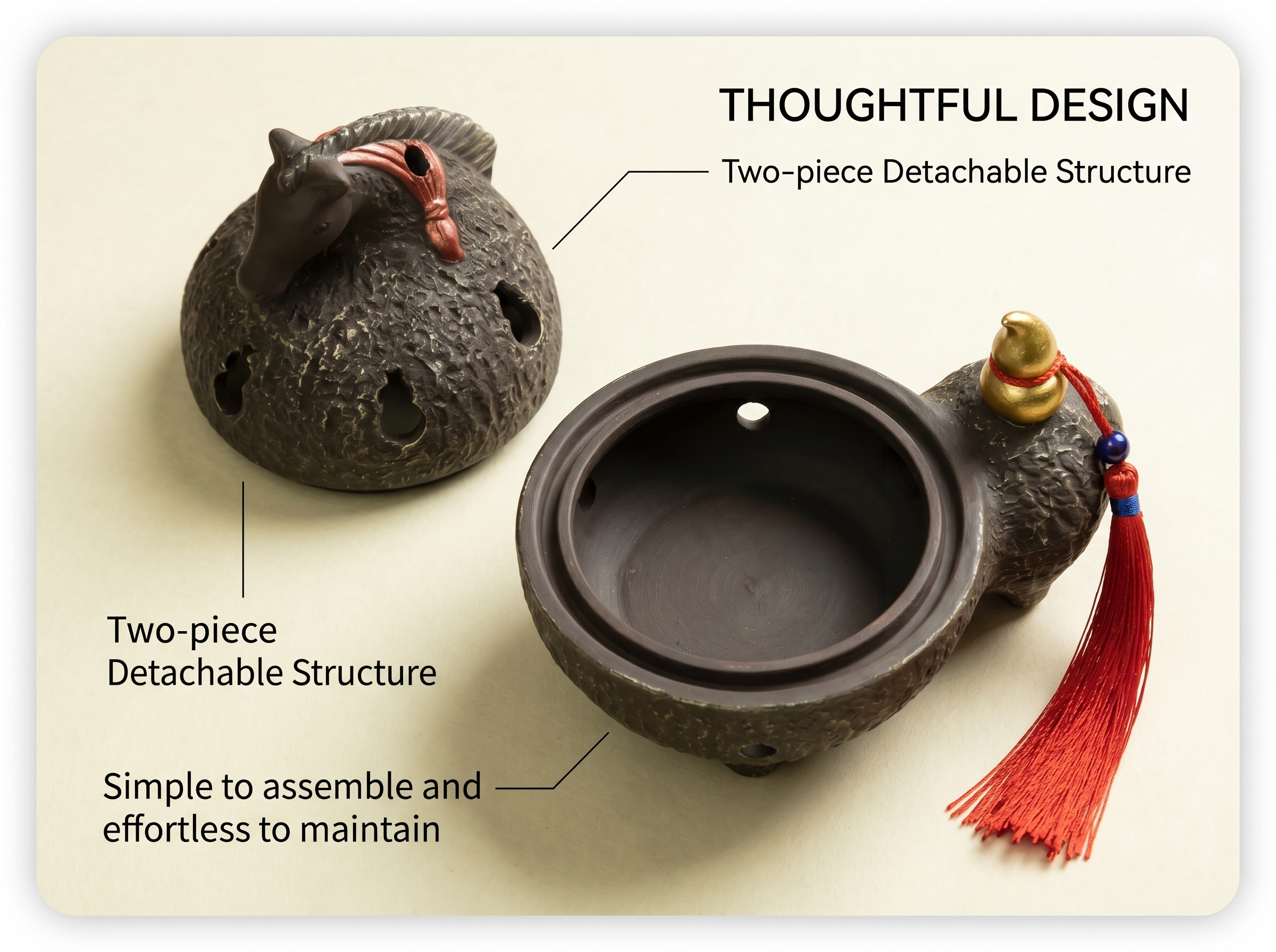 Zenflowing Horse of Fortune Ceramic Incense Burner