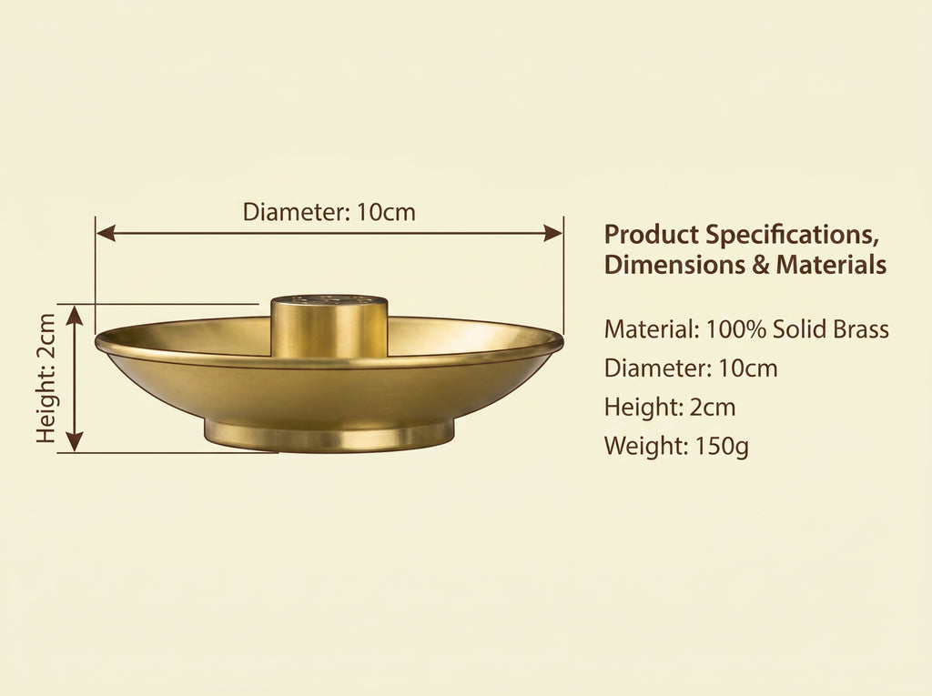 Zenflowing Brass Bagua I Ching Incense Holder Tray