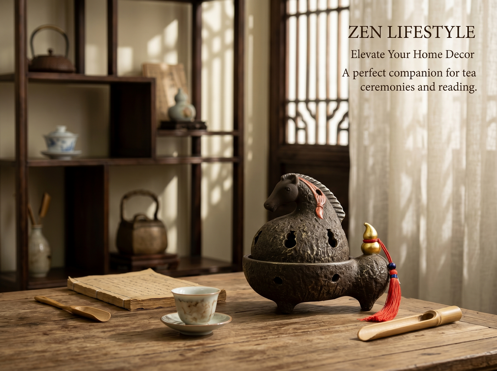 Zenflowing Horse of Fortune Ceramic Incense Burner