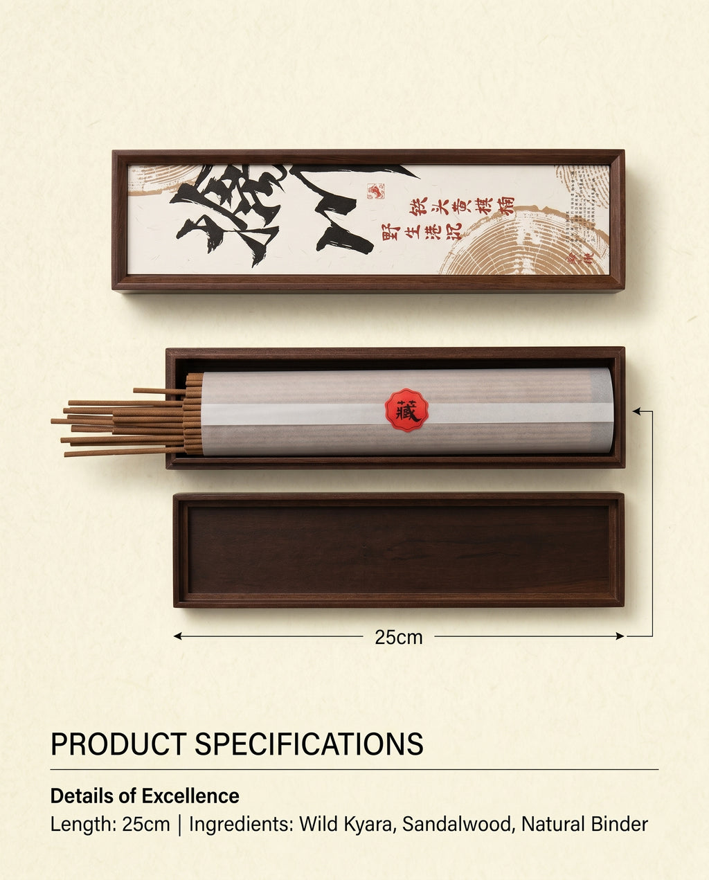 Zenflowing Yoga Mindfulness & Soul Soothing Wild Hong Kong Iron Head Yellow Kyara Sandalwood Incense Stick