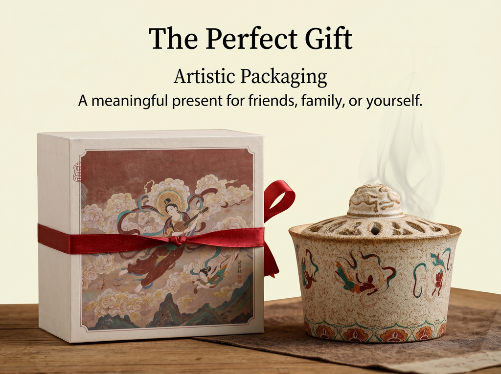 Zenflowing Dunhuang Flying Apsaras Ceramic Incense Burner