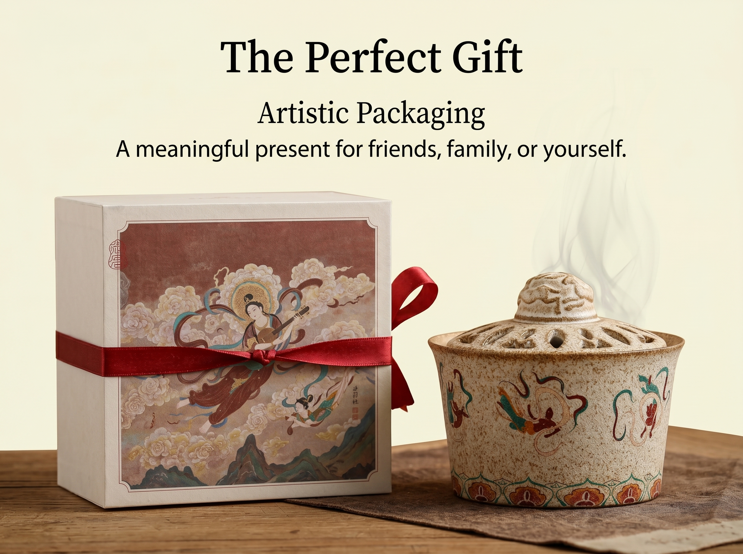 Zenflowing Dunhuang Flying Apsaras Ceramic Incense Burner