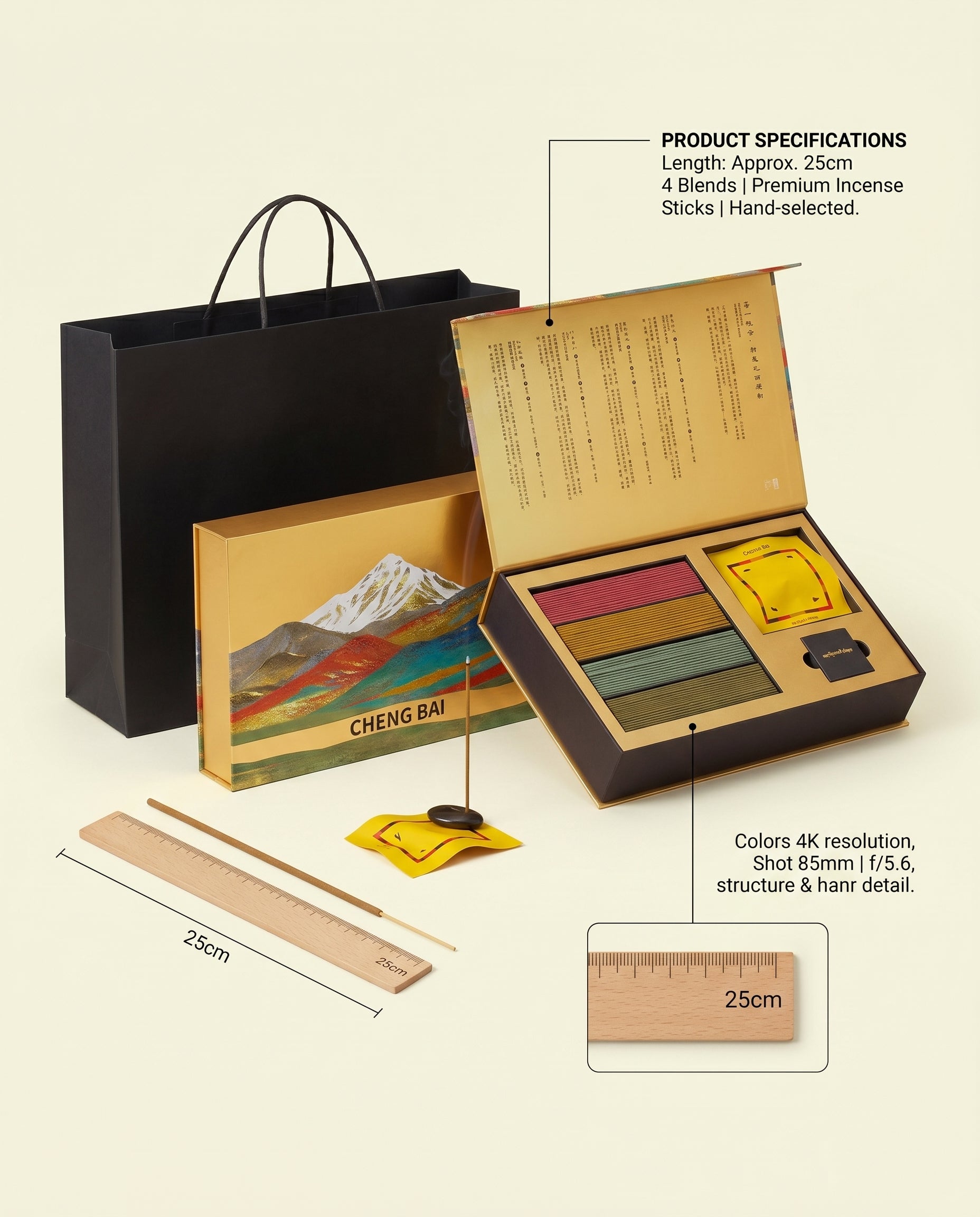 Zenflowing Enhances Meditation Tibetan Four-Blend Herbal Incense Gift Set