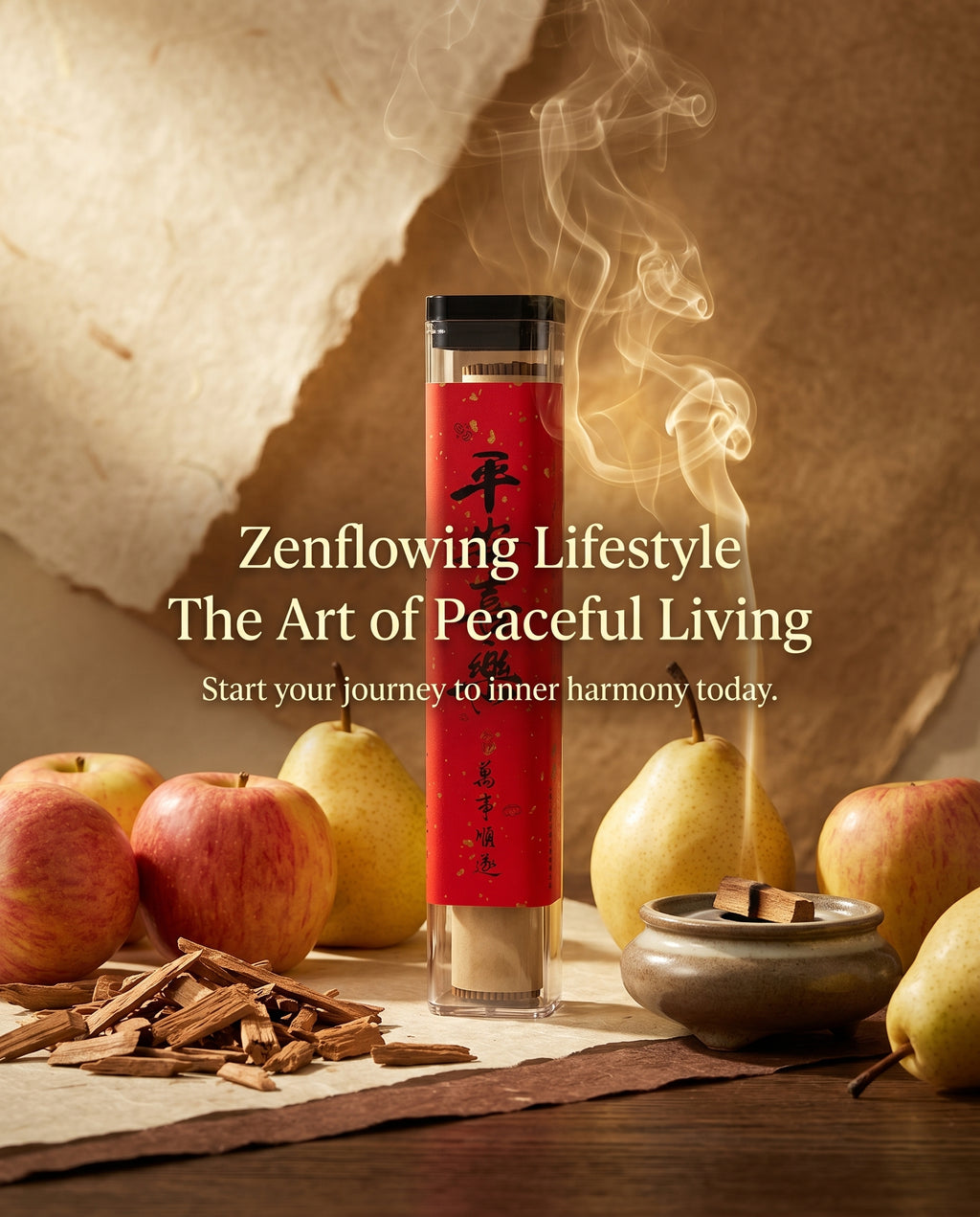 Zenflowing Inner Peace & Home Harmony Apple Pear Sandalwood Incense Stick