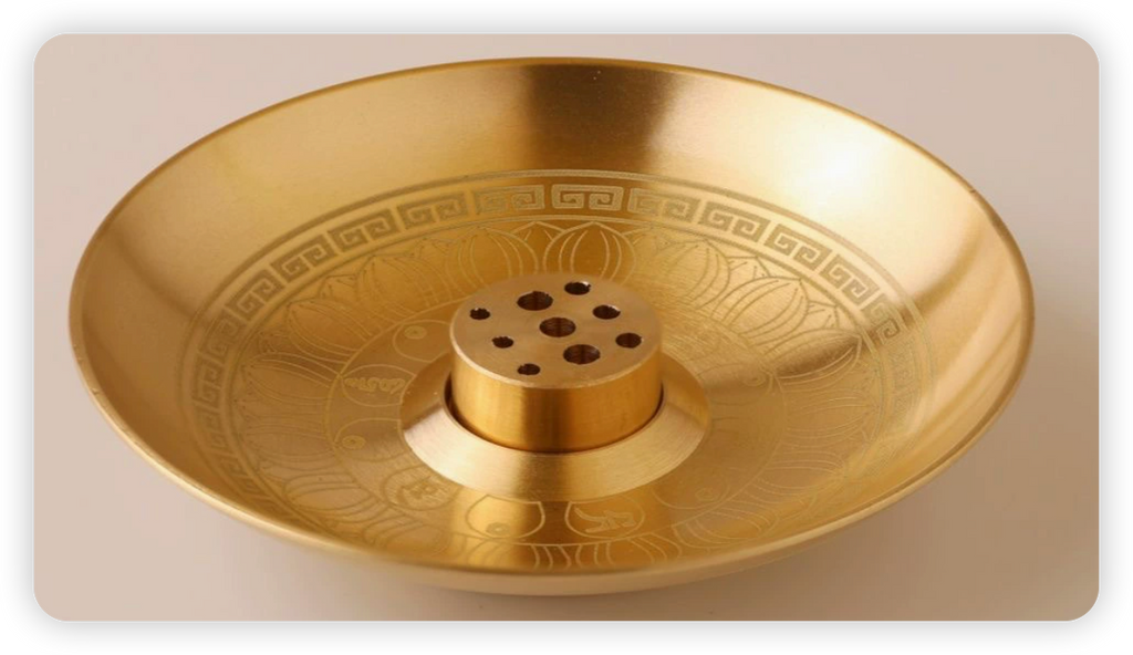 Zenflowing Brass Bagua I Ching Incense Holder Tray