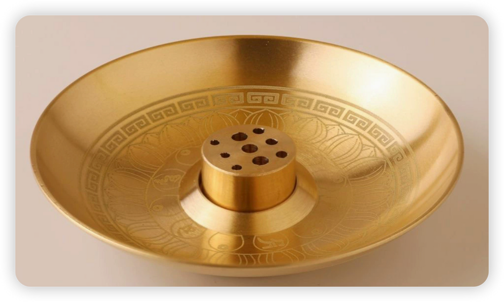 Zenflowing Brass Bagua I Ching Incense Holder Tray
