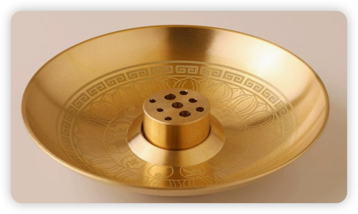 Zenflowing Brass Bagua I Ching Incense Holder Tray