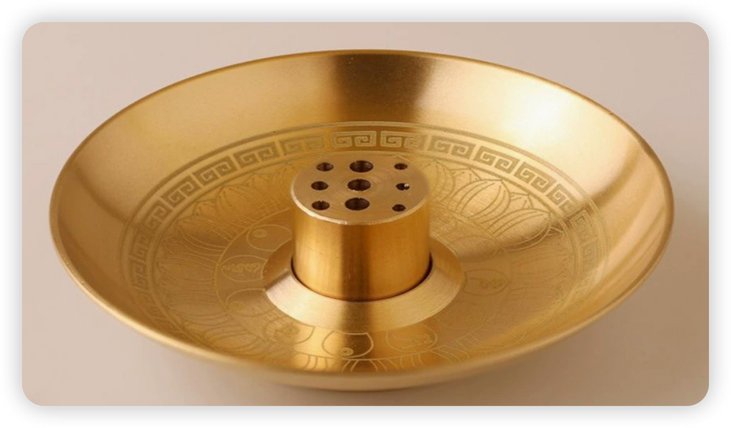 Zenflowing Brass Bagua I Ching Incense Holder Tray