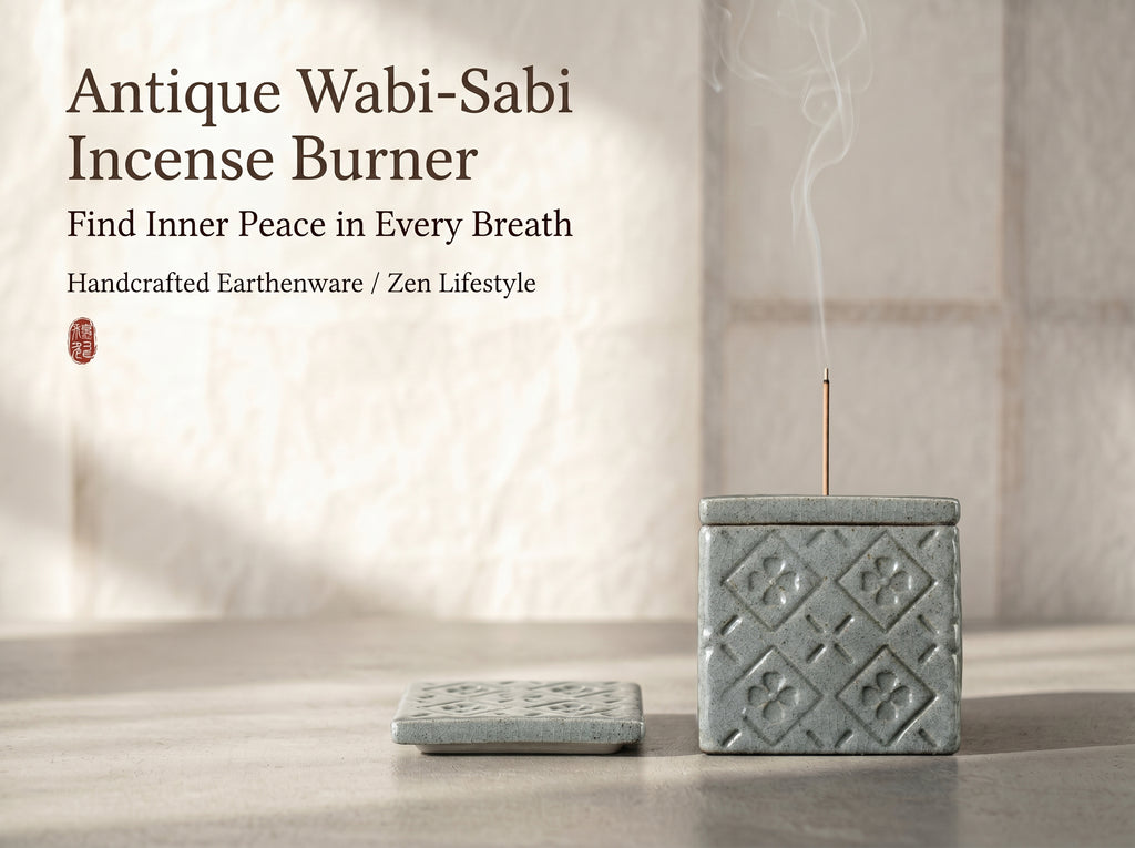 Zenflowing Antique Wabi-Sabi Earthenware Incense Burner