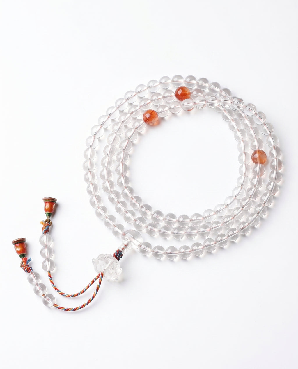 Zenflowing Natural White Crystal 108 Beads Mala Bracelet
